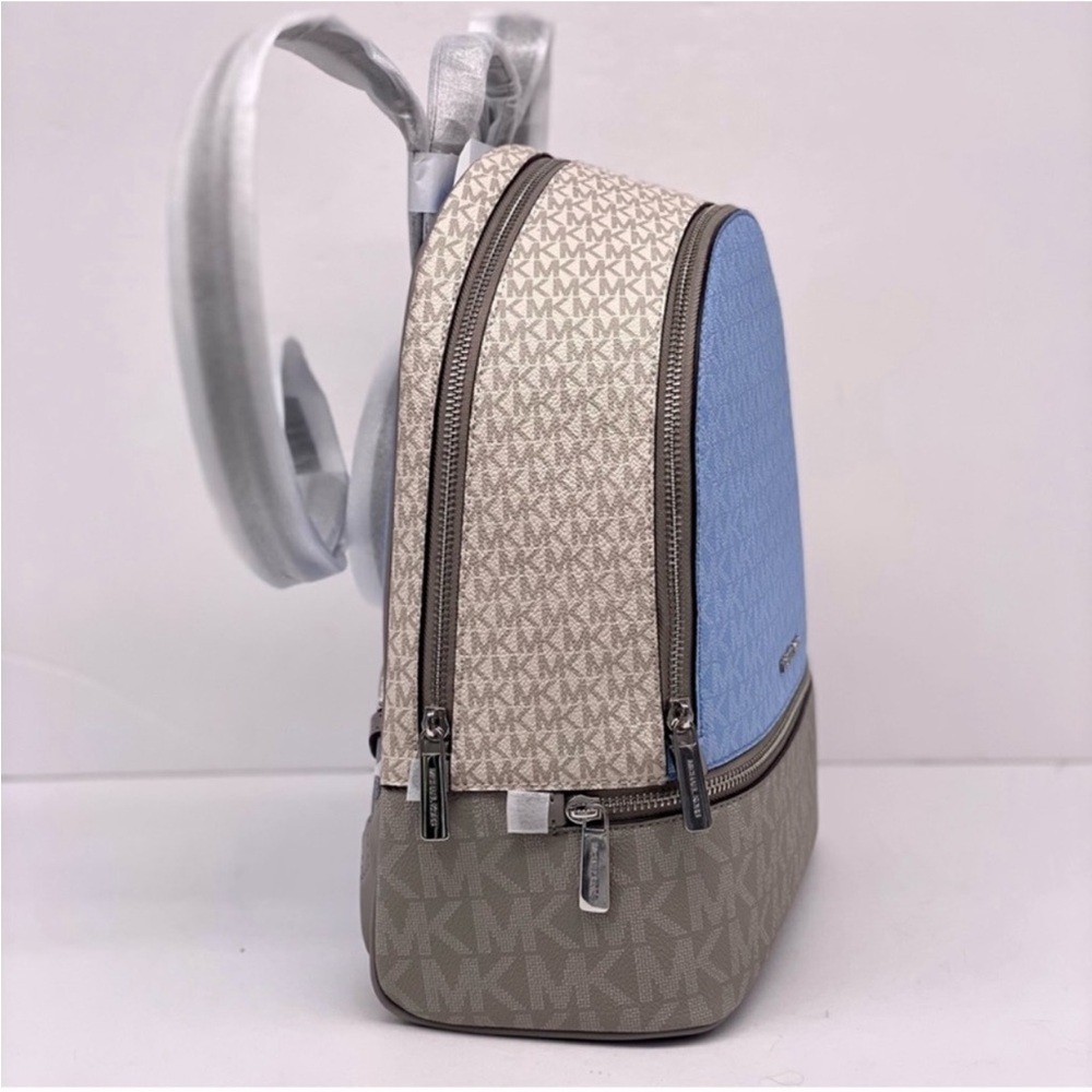 MICHAEL KORS Rhea Medium Color-Block Signature Logo Backpack - Picture 7 of 11